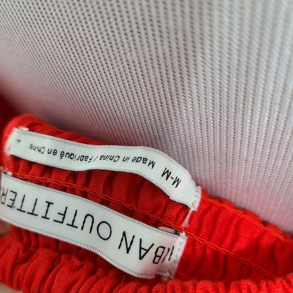 Urban Outfitters Amanda Linen crop top bright red size medium - Picture 5 of 6